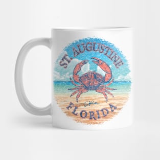 St. Augustine, Florida, with Stone Crab on Beach Mug